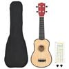vidaXL soprāna bērnu ukulele ar somu, dabīga krāsa, 21
