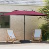 vidaXL Dārza parasols Bordo sarkans 385 x 209 x 244 cm Poliesters
