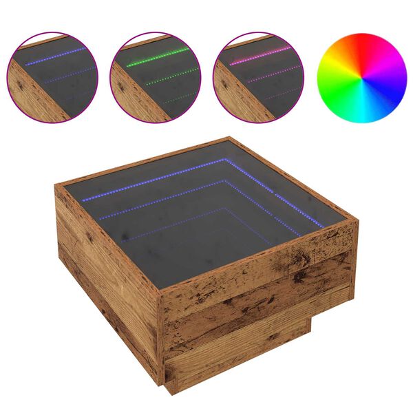 vidaXL Kafijas galdiņ&scaron; Vecs koks 50 x 50 x 30 cm Inženierijas koks