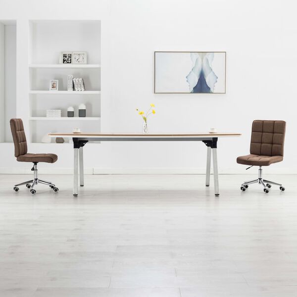 vidaXL virtuves krēsli, 2 gab., brūns audums