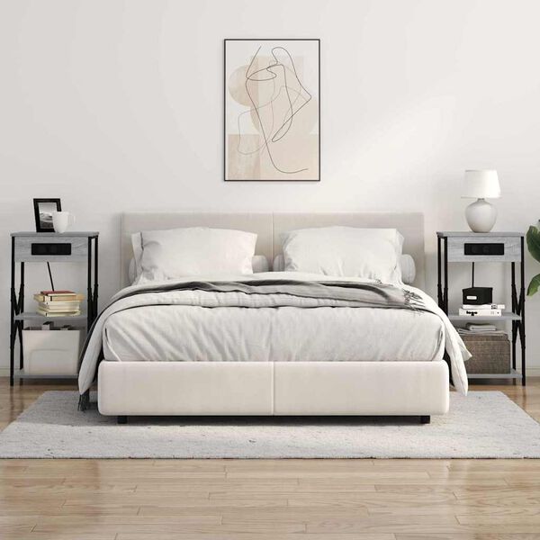 vidaXL Nakts skapītis Pelēks Sonoma 41 x 31 x 76 cm Inženierijas koks