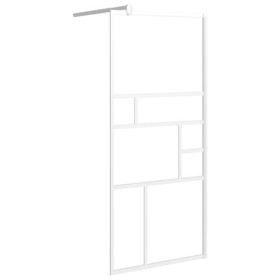 vidaXL dušas siena, 90x195 cm, ESG stikls, balta