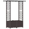 vidaXL Pacelta gulta ar treliem un jumtu Brūna 124,5 x 40 x 136 cm PP