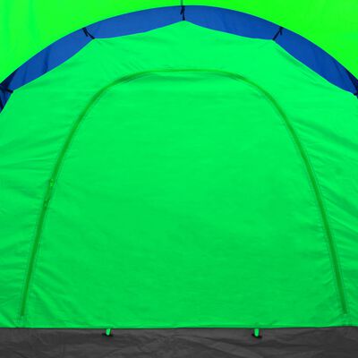 vidaXL deviņvietīga telts, zila un zaļa