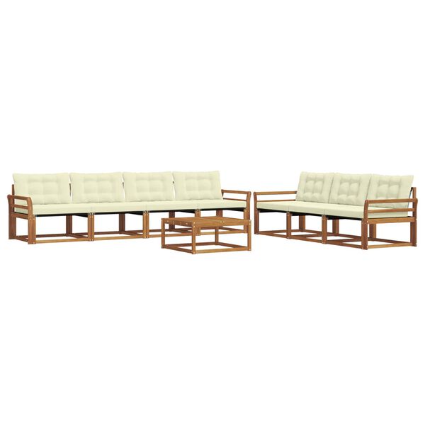 vidaXL Āra dīvānu komplekts ar spilvenu 8 pcs Dabisks un krējuma