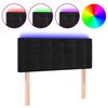 vidaXL gultas galvgalis ar LED, 80x5x78/88 cm, melns samts