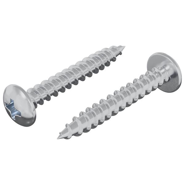 vidaXL Koka skrūve 2 pcs Sudraba M4 x 28 mm Dzelzs