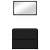 vidaXL Vannas istabas mēbeļu komplekts ar spoguli 2 pcs Melns ozolkoks