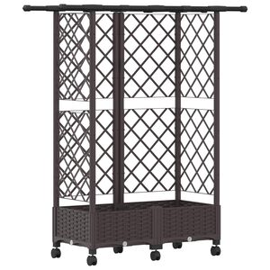 vidaXL Pacelta gulta ar treliem un jumtu Brūna 124 x 40 x 127 cm PP