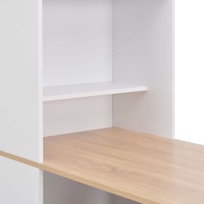 vidaXL bāra galds ar skapi, 115x59x200 cm, balts