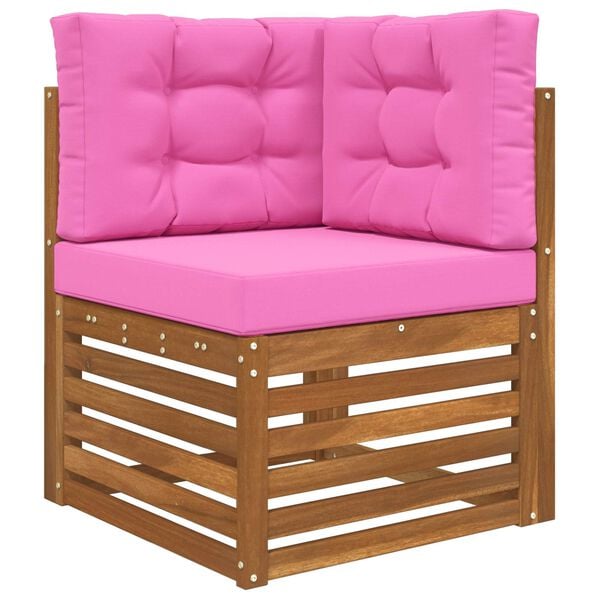 vidaXL Āra dīvāna spilvens 3 pcs Rozā Poliesters