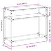 vidaXL konsoles galds ar melnu stikla virsmu, 98x35x81 cm, tērauds