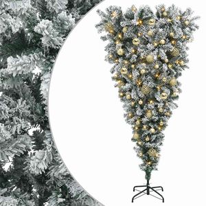 vidaXL Apgriezts mākslīgais Ziemassvētku koks ar &scaron;arnīrām 150 cm