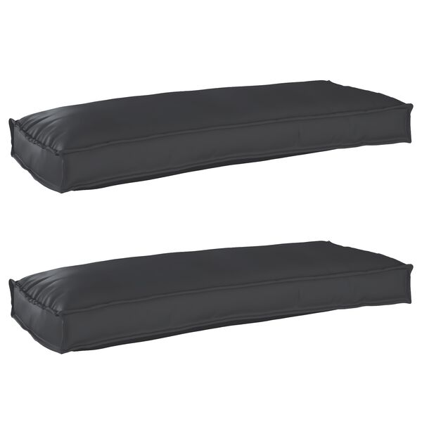 vidaXL Kastīšu spilvenu komplekts 2 pcs Melna 100 x 40 x 8 cm