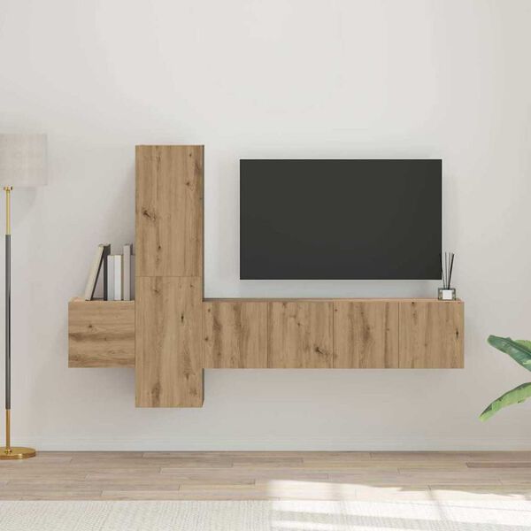 vidaXL TV skapī&scaron;u komplekts 5 pcs amatnieku ozola 181 x 30 x 120 cm