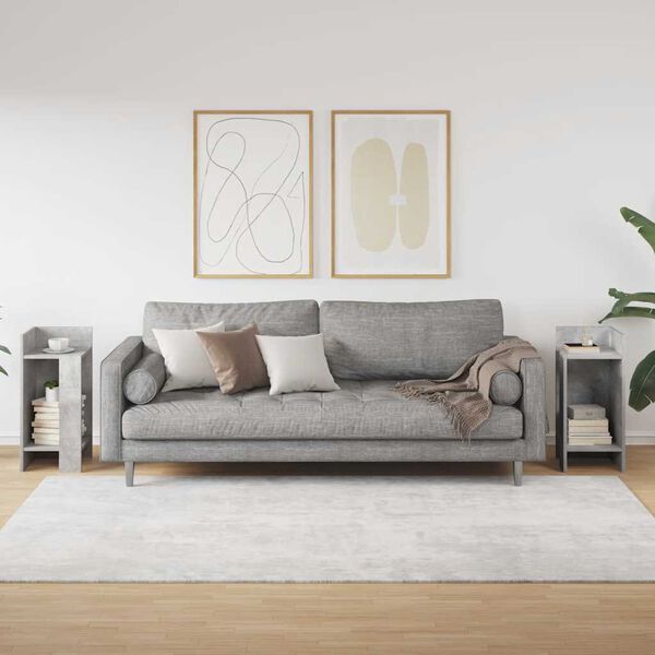 vidaXL galdiņi ar plauktu, 2 gab., betona pelēks, 25,5x27x60 cm