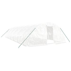 vidaXL siltumnīca ar tērauda rāmi, balta, 60 m&sup2;, 12x5x2,3 m