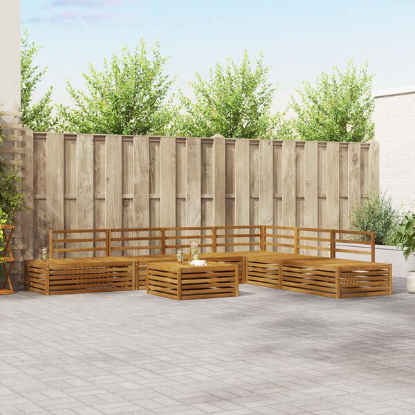 vidaXL Āra dīvānu komplekts 7 Gabals Dabiska Cietā akācijas koks