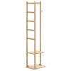 vidaXL mēteļu statīvs ar āķiem un plauktiem 38,5x30x156 cm bambuss