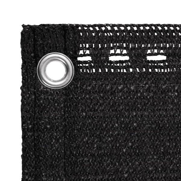 vidaXL balkona aizslietnis, 120x600 cm, melns HDPE