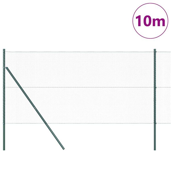 vidaXL Žoga āķis Zaļa 10 x 1,4 m (13 mm siets) Tērauds un PVC