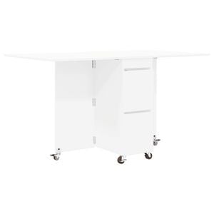 vidaXL Ēdamistabas galds 140 x 80 x 77 cm Inženierijas koks Balts