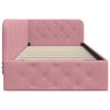 vidaXL Stūra gultas rāmis ar galvas klāju Rozā 90 x 200 cm Samts
