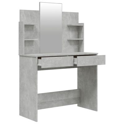 vidaXL spoguļgaldiņa komplekts, betona pelēks, 96x40x142 cm