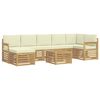 vidaXL Āra dīvānu komplekts 8 pcs Balta un krēmkrāsas 59 x 59 x 37 cm