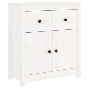 vidaXL kumode, balta, 70x35x80 cm, priedes masīvkoks