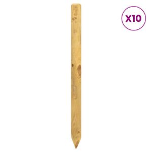 vidaXL Žoga stabi 10 gab. Brūna 120 cm Priedes masīvkoks