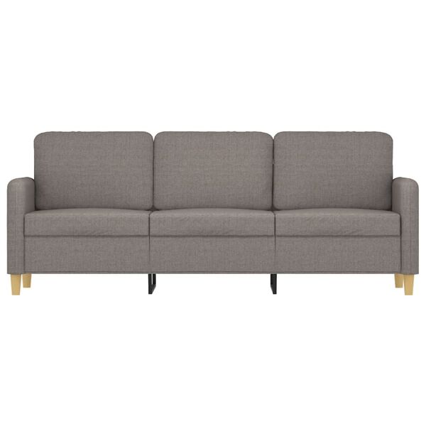 vidaXL trīsvietīgs dīvāns, pelēkbrūns audums, 180 cm