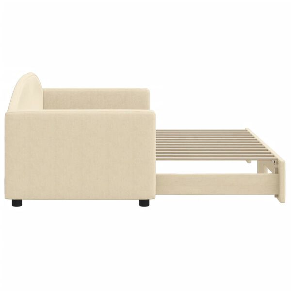vidaXL izvelkams dīvāns, krēmkrāsas, 80x200 cm, audums