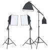 vidaXL fotostudijas gaismu komplekts, statīvi un softboksi