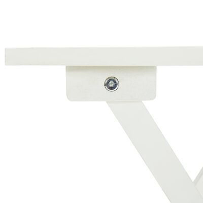 vidaXL bistro galds, 46x46x47 cm, balts, akācijas masīvkoks
