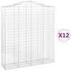 vidaXL arkveida gabiona grozi, 12gb., 200x50x220/240cm, cinkota dzelzs