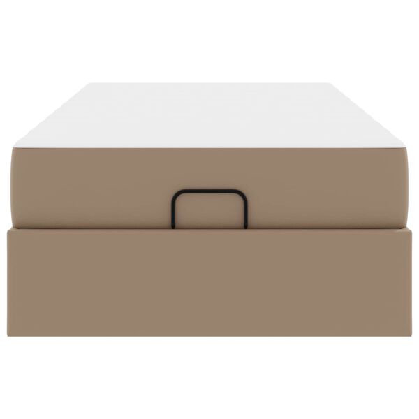 vidaXL Gultas rāmis ar matraci ar matraci 2 pcs Dzeltenbrūns PVC