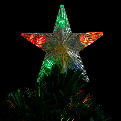 vidaXL izgaismota Ziemassvētku egle ar statīvu, 64 cm, optiskā šķiedra