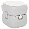 vidaXL portatīvā kempinga tualete, pelēka un balta, 22+12 L, HDPE