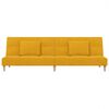 vidaXL 2-vietīga dīvāngulta ar diviem spilveniem, dzeltens audums
