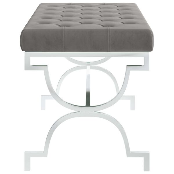 vidaXL sols, 99 cm, pelēks samts un nerūsējo&scaron;s tērauds