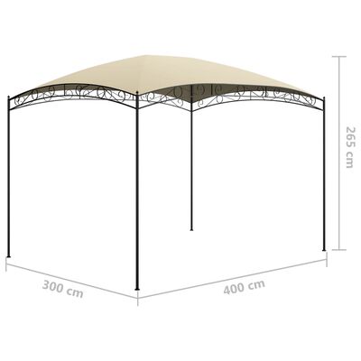 vidaXL dārza nojume, 3x4x2,65 m, krēmkrāsas, 180 g/m²