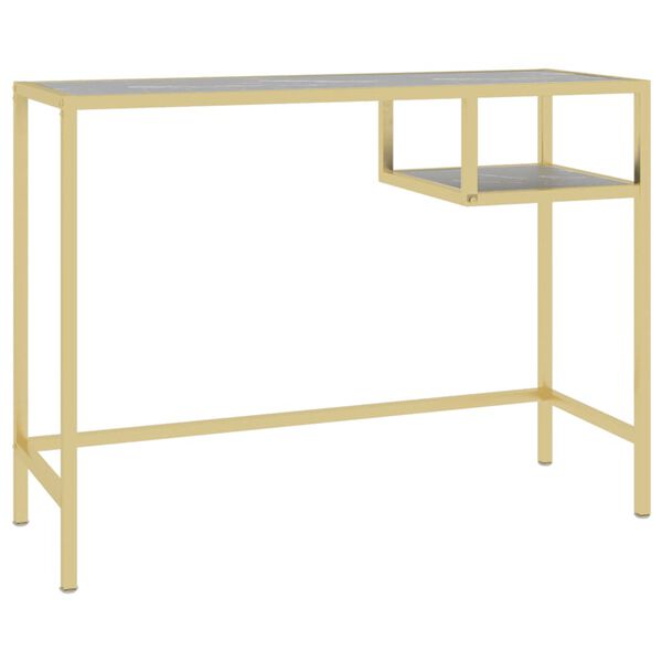 vidaXL datorgalds, melns marmora raksts, 100x36x74 cm, rūdīts stikls