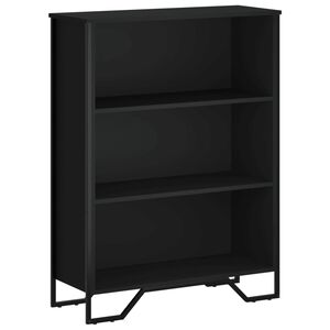 vidaXL grāmatplaukts, melns, 80x31x106 cm, inženierijas koks