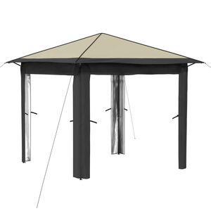 vidaXL Paviljons bez sānu sienas 2,6 x 2,6 m Krēmkrāsas un antracīta