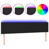 vidaXL gultas galvgalis ar LED, 180x5x78/88 cm, melna mākslīgā āda