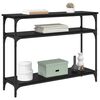 vidaXL Konsoles galds ar plauktu Melns ozolkoks 100 x 29 x 75 cm