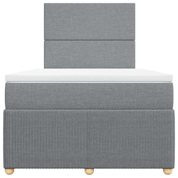 vidaXL atsperu gulta ar matraci, gai&scaron;i pelēka audums, 120x200cm