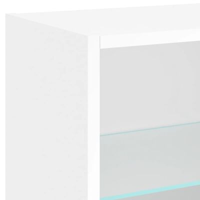 vidaXL sienas naktsskapītis ar LED, balti