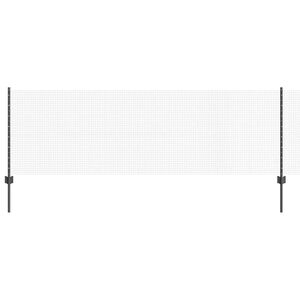 vidaXL Metināts žogs ar stabiem 50 x 0,8 m PVC pārklāts tērauds Pelēka